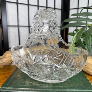 Vintage Cut Crystal Basket